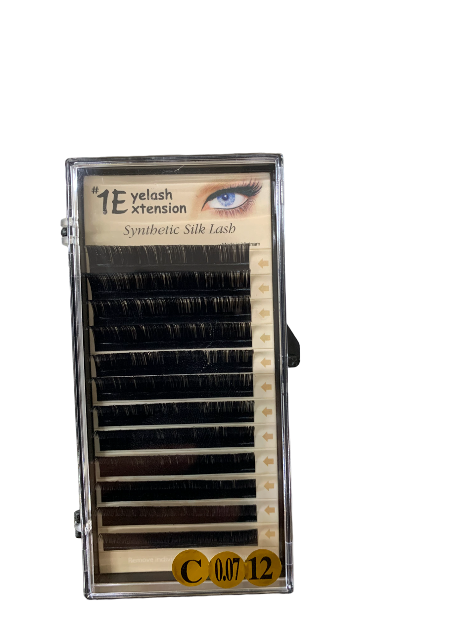 1E Eyelash Extension Synthetic Silk Lash C-0.07-12